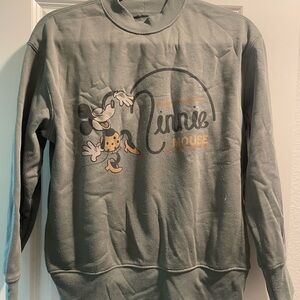 Womens Minnie Mouse pullover sweatshirt size medium olive green